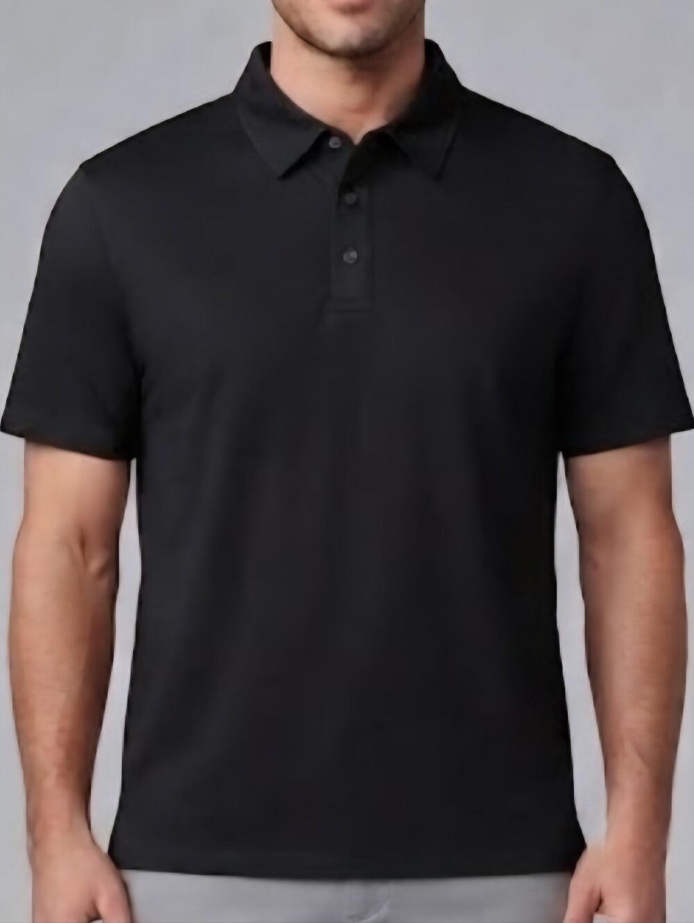 Fabletics Men's Black Performance Polo Shirt Short Sleeve Size Large Like New
